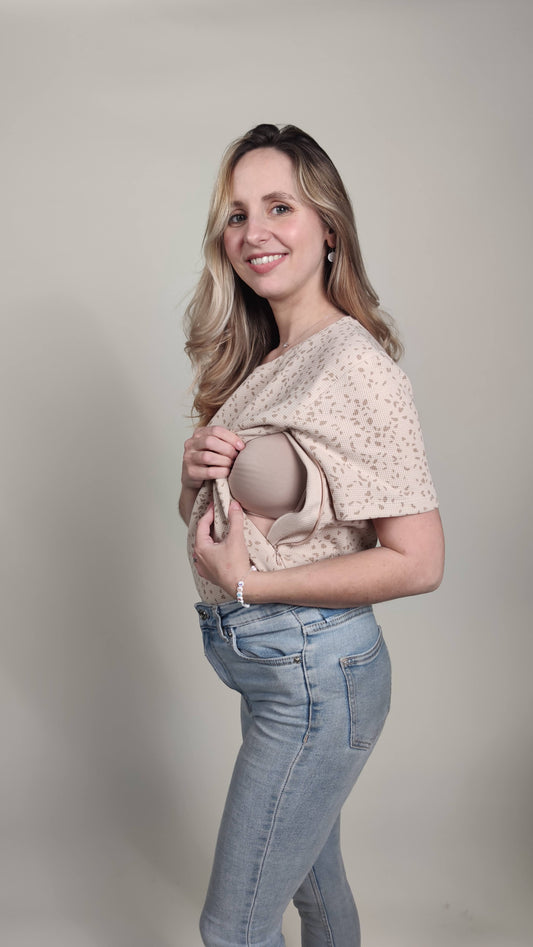 Tee-shirt d'Allaitement et de Grossesse "Cocoon Latté"