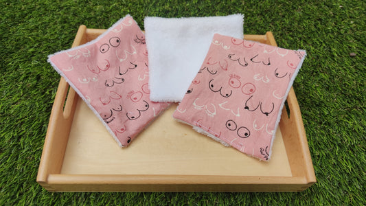 Lot de 3 Lingettes Lavables Octobre Rose