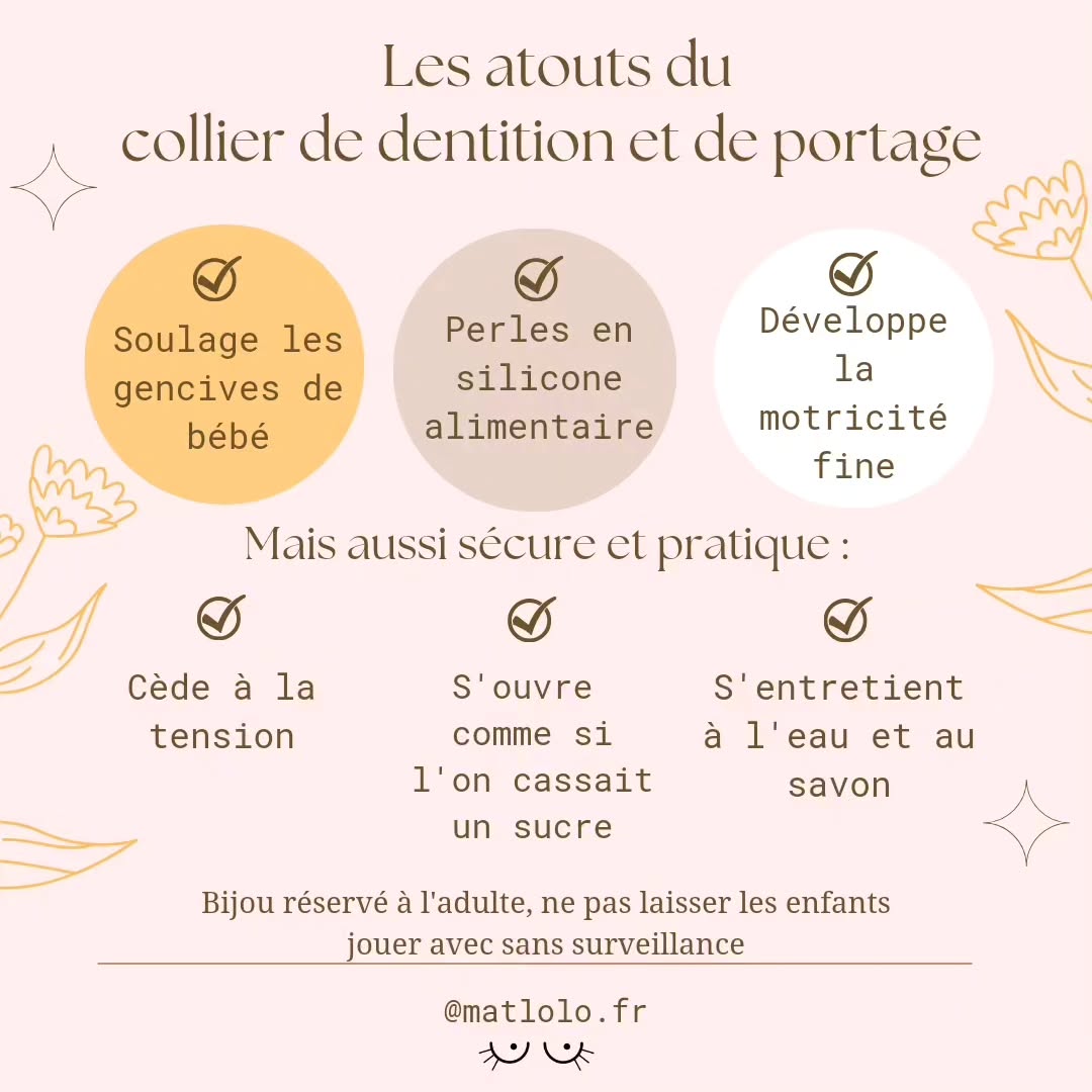 Le Per’lait – Collier de Portage & Dentition Élégant et Sécurisé